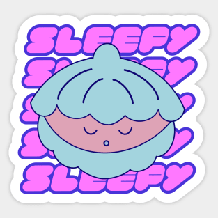 Kawaii Cute Sleepy Shell - Retro Shellfish Sticker